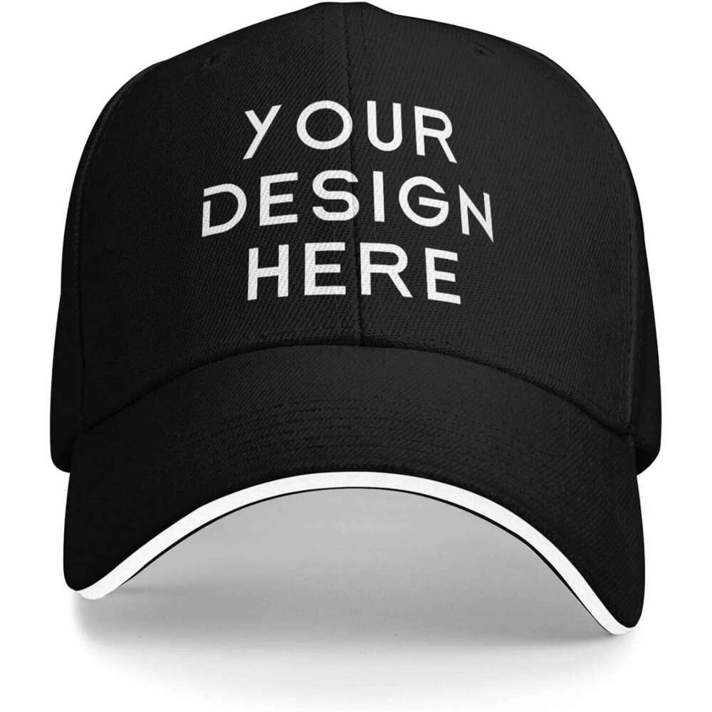 Custom Baseball Caps - Unisex Adjustable Snap Caps, Durable Sports Design, High Volume Orders Welcome, Black/White, Casual Y260115