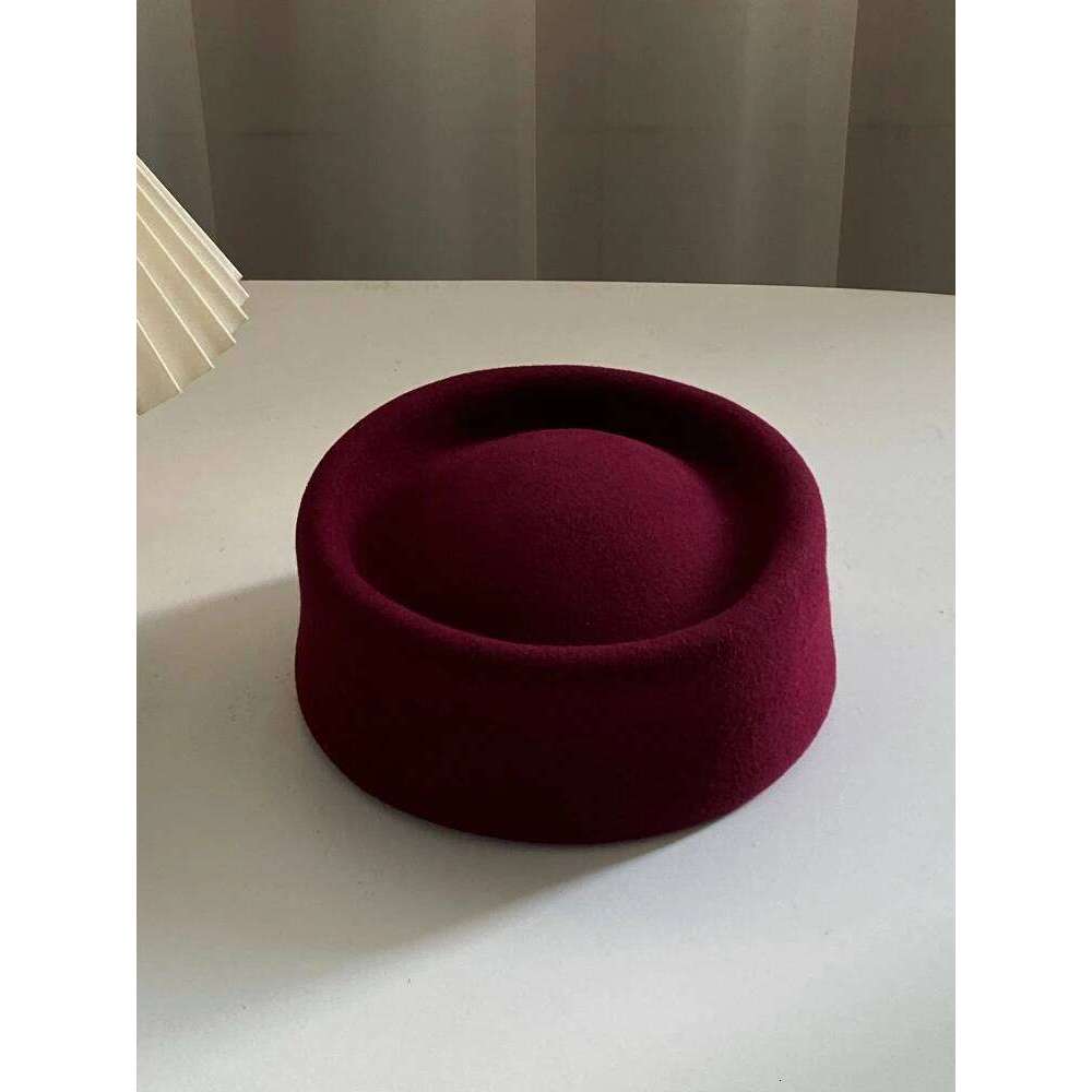 USPOP Wool Pillbox Hat Women Vintage Elegant No-Brim Felt Dome Cap Winter Warm Minimalist Retro Style Berets 26Y0116