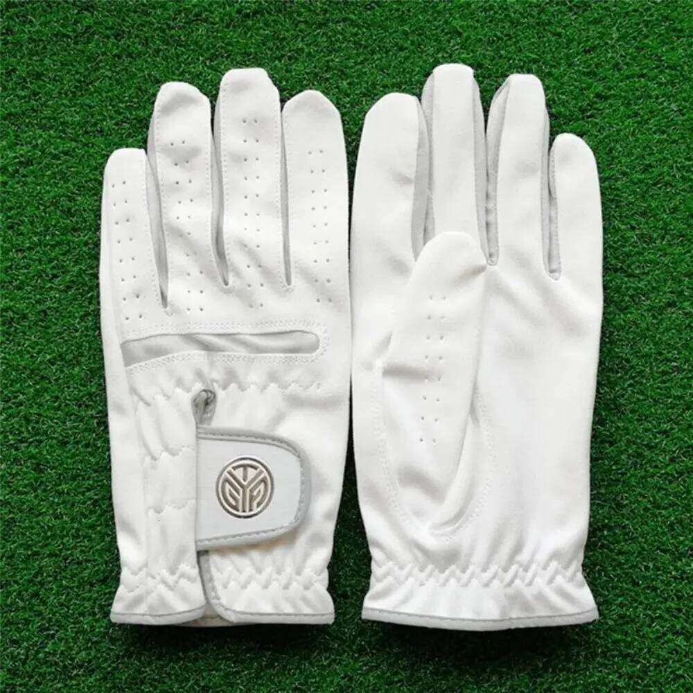 Soft Sheepskin Men's Sports White Single Left Hand Leather Golfing Glove Breathable Slip-Resistant Golf Gloves Golfer Y260115