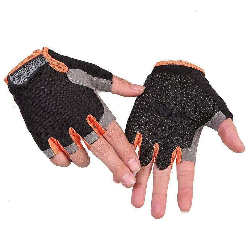 Outdoor Cycling Slip Sweat Men Women Half Finger Breathable Anti Shock Sports Gloves Y260115
