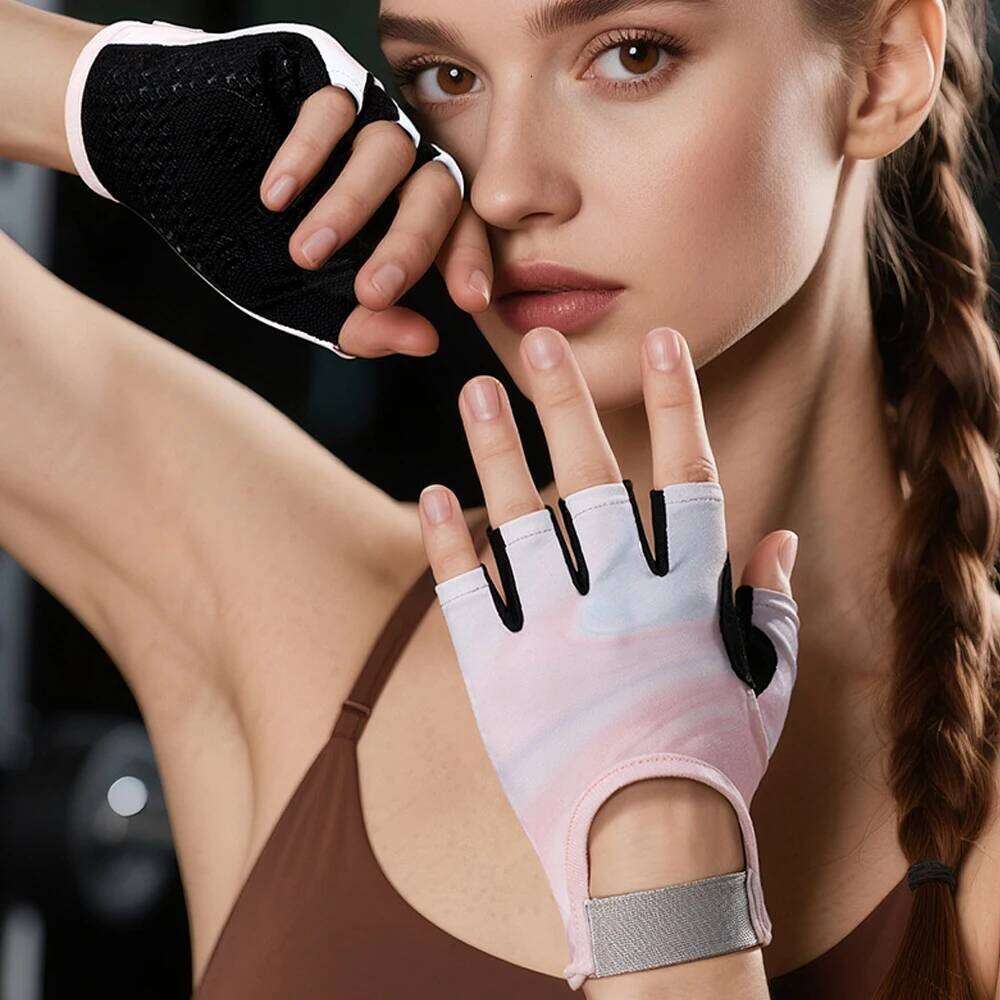 1Pair Workout Anti-Slip Women Men, Breathable Adjustable Strap Gloves for Weightlifting Cycling Gym Accessories Y260115