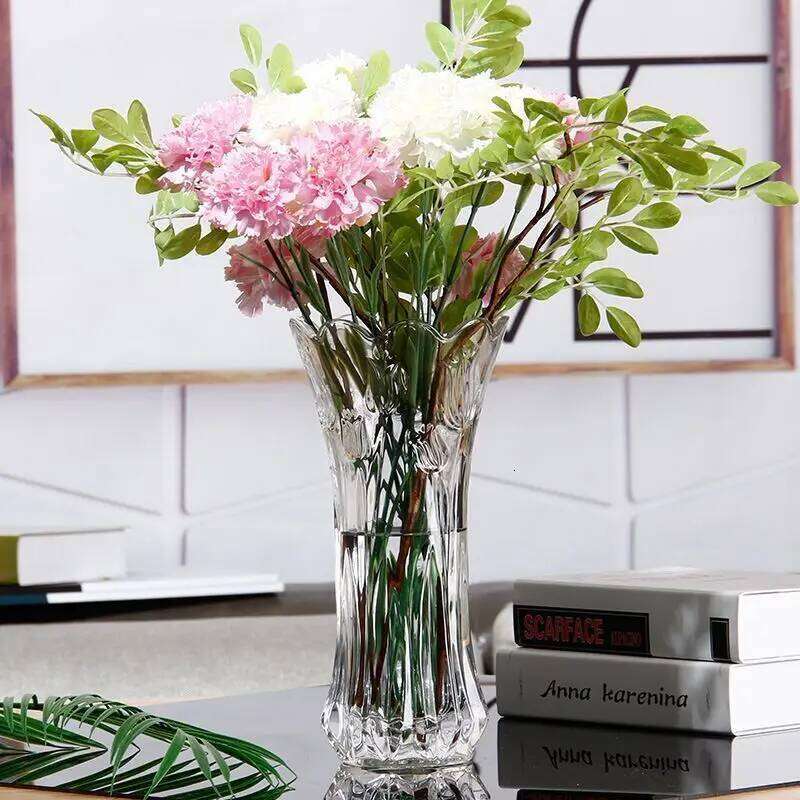 Thick Heavy Crystal Glass Vase Creative Living Room Decor for Lilies Bamboo Lead Free C260116