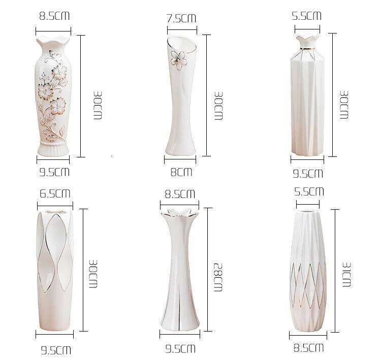 30cm Porcelain Handmade Handicrafts Fashion Ceramic Tabletop Flower Vase Study Hallway Home Wedding Decoration C260116