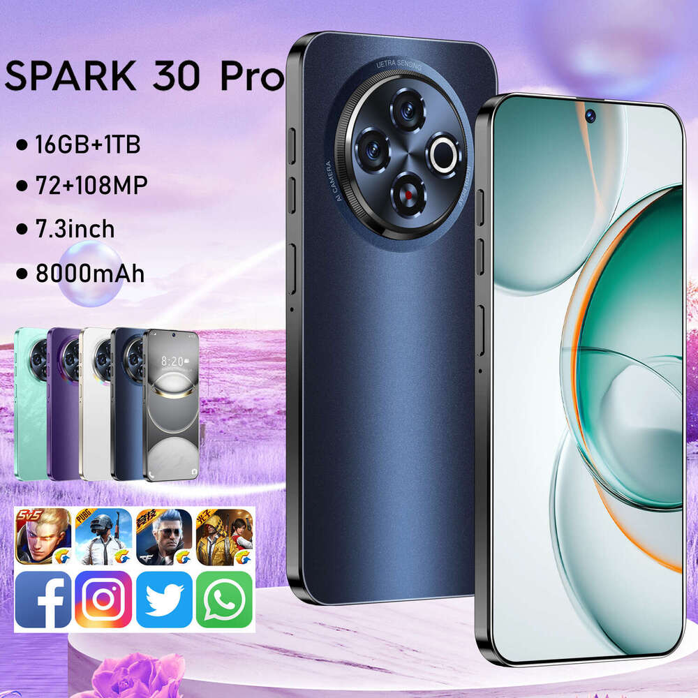 Famous brand cross-border new Spark30 Pro 7.3-inch Android 16+1T intelligent foreign trade mobile phone source factory direct sales CKS