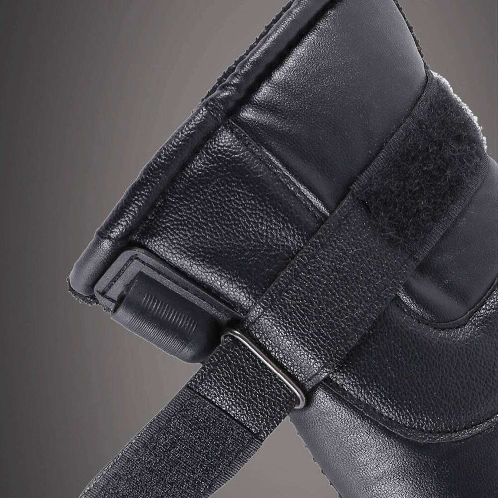 Touchscreen Hand Warmer Windproof Soft Leather Heating PU Motorcycle Thermal Gloves for Winter Ski Sports Y260115