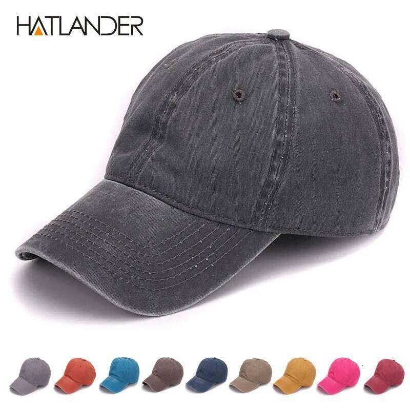 HATLANDER Plain dyed sand washed 100% soft cotton blank baseball caps dad no embroidery mens cap hat for men and women Y260115