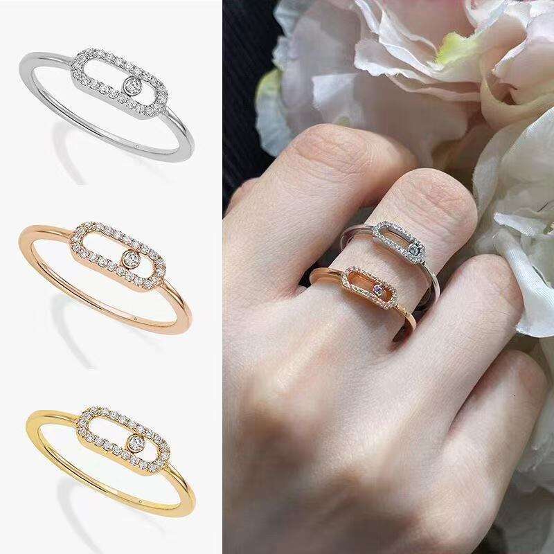fashion jewelry messikass Move Uno Inlaid messi Single Diamond Sliding Ring luxury messina rings designer for women