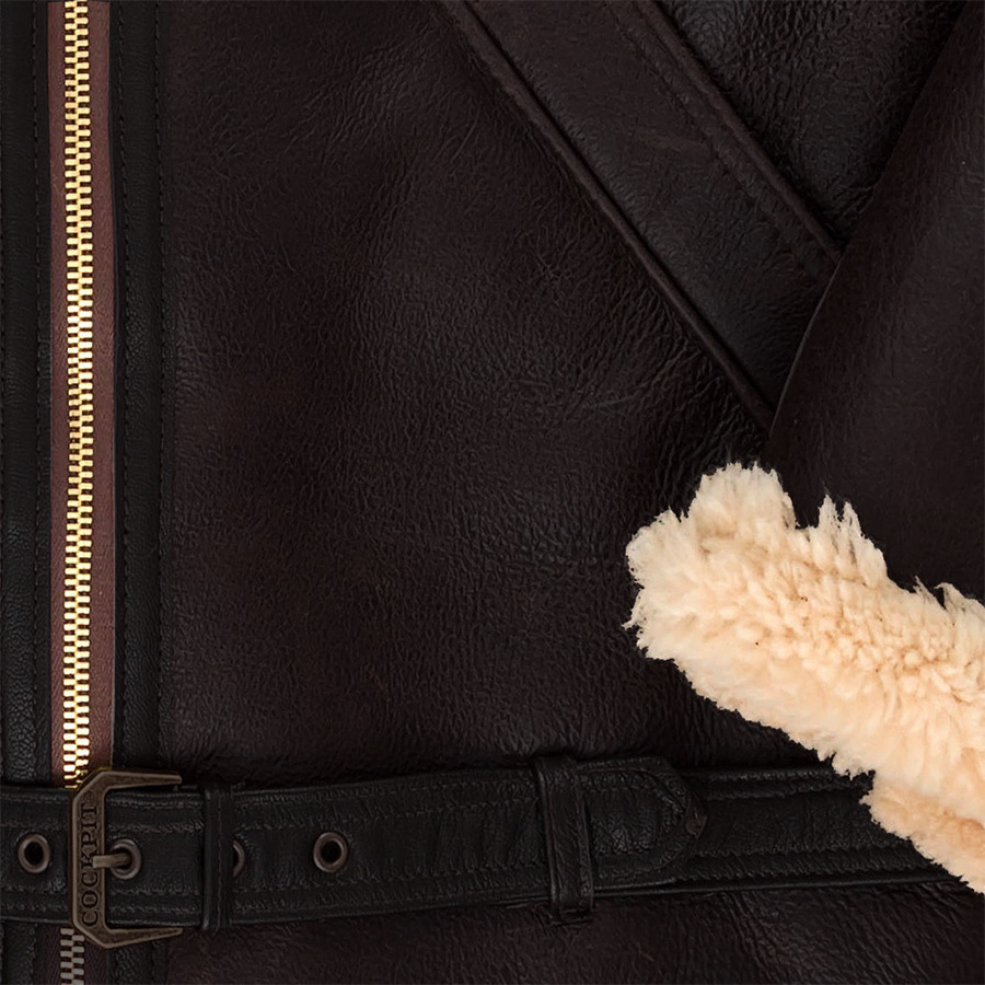 2025 Mens Winter Real Leather Jacket Sheepskin Shearling Genuine Leather Rock Jackets High Quality B3 Bomber Male Coats 250920