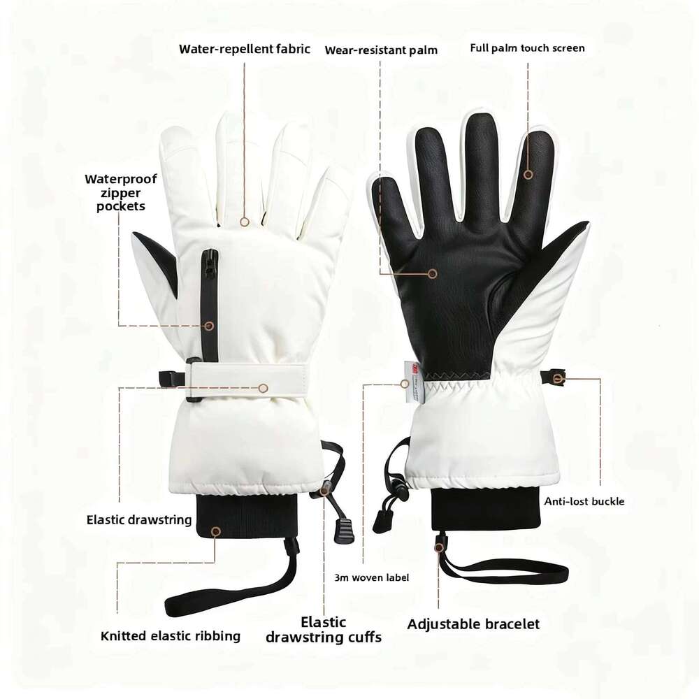 Winter Motorcycle Warm Waterproof Cycling Windproof Touch Screen Outdoor Sports Ski Unisex Full-finger Gloves Y260115