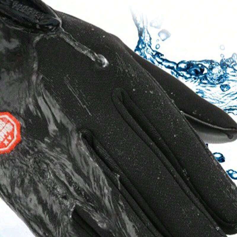 1pc Outdoor Double-Layer Thermal Lined Warm, Anti-Slip, Waterproof, Touchscreen Compatible,Windproof Sports & Cycling Gloves Y260115
