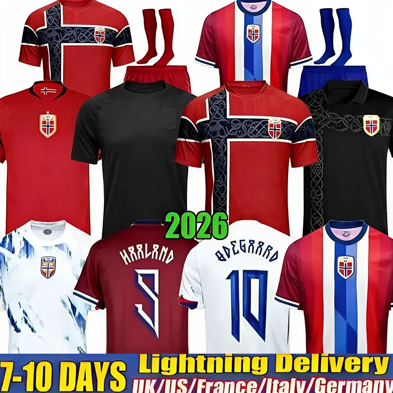 Norway 2026 World Cup Home Soccer Jerseys HAALAND Odegaard STRAND Sorloth BERG NUSA 25 26 27 National Team 2024 2027 Lifestyle Away Player Football Shirt Men Kids Kit