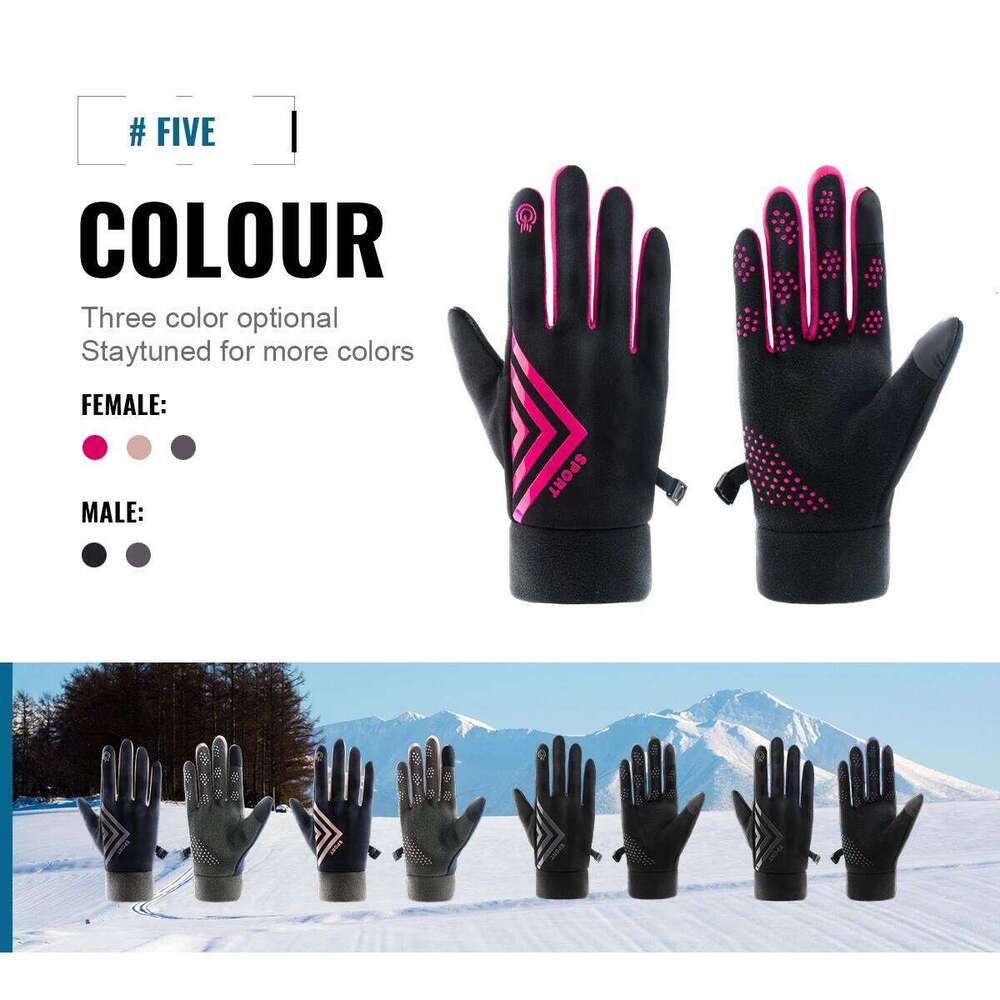 WRELS Winter Warm Thermo Plus Velvet Waterproof Touch Screen Gloves for Men Women Outdoor Sport Y260115
