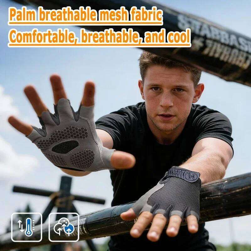 Outdoor Cycling Gloves, Breathable Sweat Wicking, Anti Slip and Shock-absorbing in the Palm, Comfortable for Road Cycling. Y260115