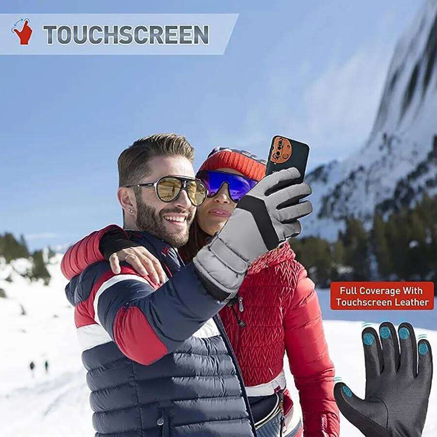 1Pair Ski Gloves Waterproof &Windproof-Thickened Warm&Snowboard&Touch Screen&Cycling&Workout&Outdoor Winter Y260115
