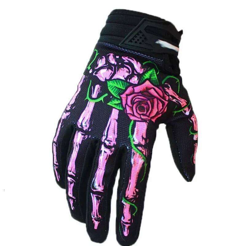 Bicycle Cross Country Mountain Bike Crown Tez Motorcycle Hard Shell Gloves Outdoor Skeleton Rose Y260115