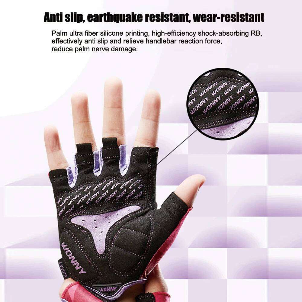 Cycling Men Women Half Finger Road Bike MTB Anti-Slip Shock-Absorbing Gloves for Fitness Outdoor Sports Y260115