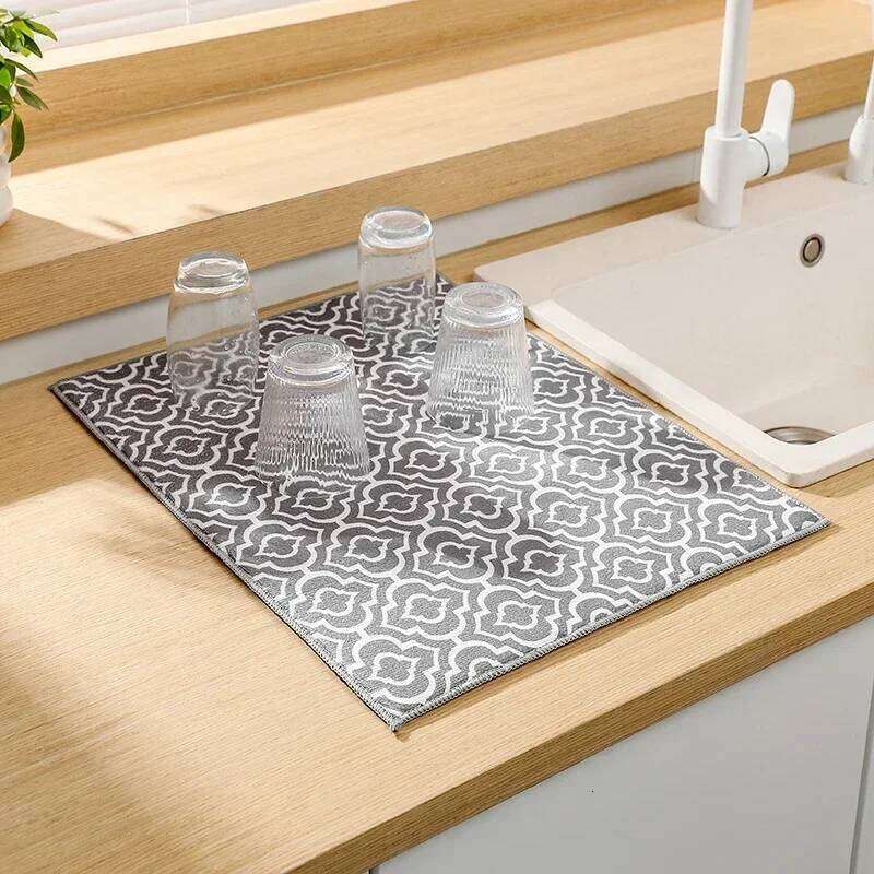 1 Pack Dish for Counter Absorbent Reversible Drying Mats Kitchen Countertop Protector Dishes Drainer Pad