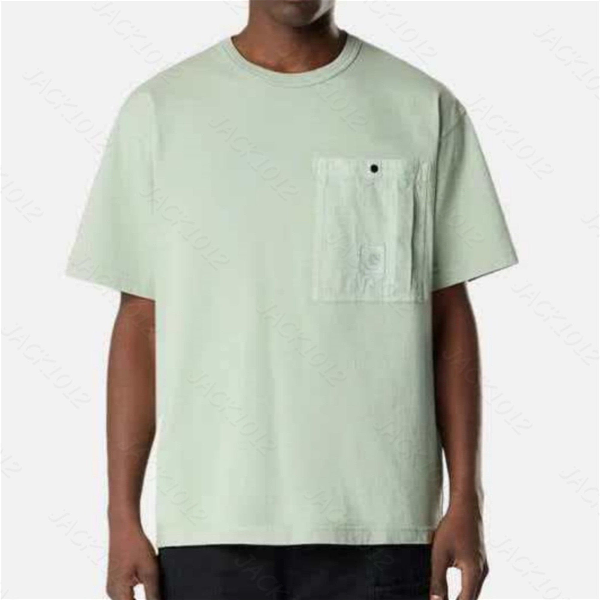 26ss STONE T-Shirt Designer Summer Button Patch Pocket Casual Short Sleeve Cotton Tshirt Luxury Brand ISLAND Compass Embroidery Men Fashion Top Sportswear Tees WCS