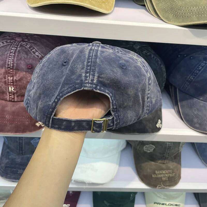 R Letter Embroidered Wash Vintage Baseball Men And Women Showing Small Casual Face Made Old Cap For Shade KJ202410147 Y260115