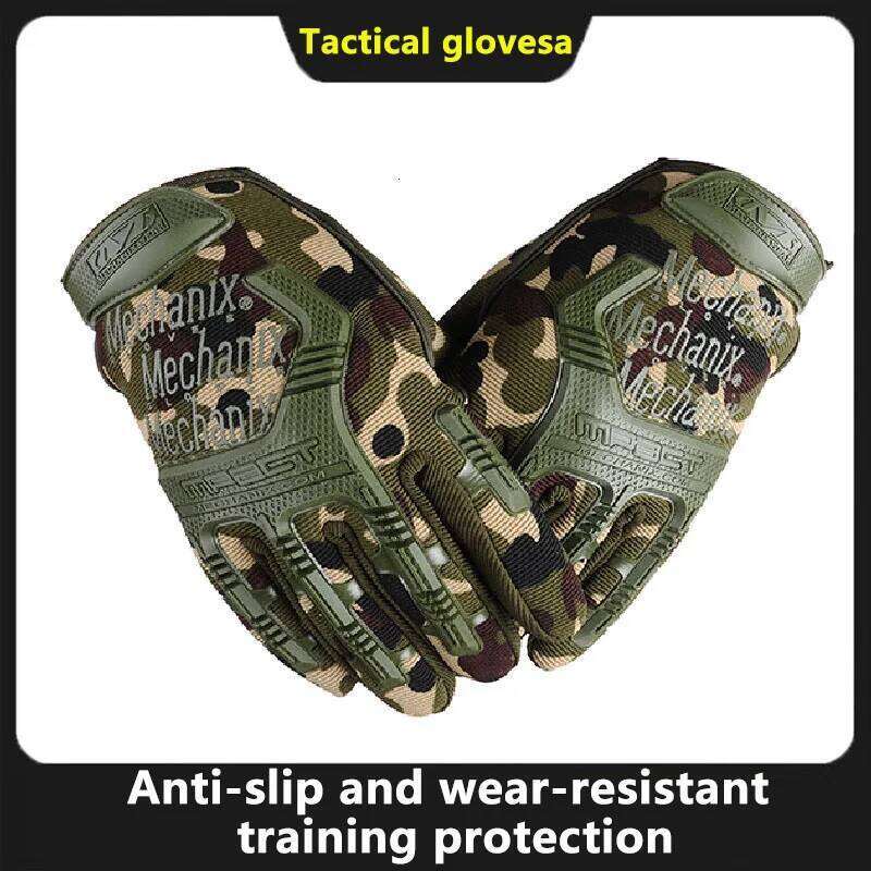 1Pair Outdoor Sports Tactical Protective Cool Motorcycle Technician Long Finger Men's Special Forces Anti-slip Gloves Y260115