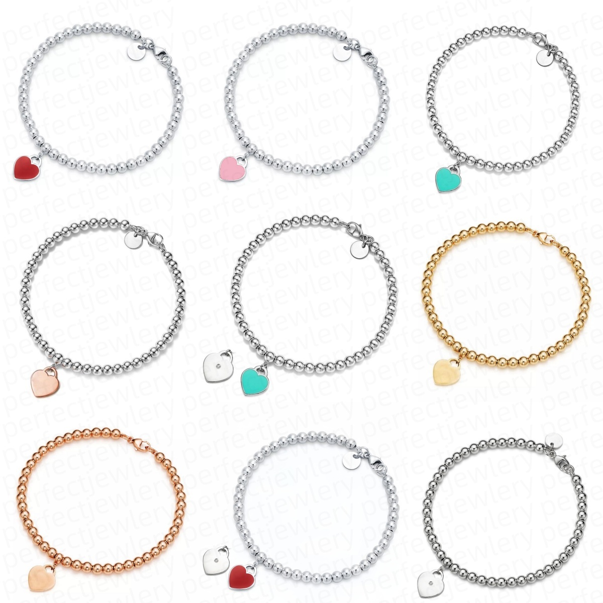 Bead bracelet heart bracelet designer jewlery for women designer bangle braclet silver gold stainless steel love party Valentine's Day gift designer bracelet wamen