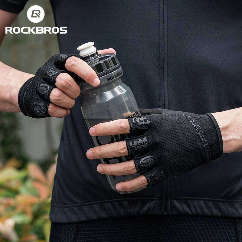 ROCKBROS Half Finger SBR Palm Pads Breathable Anti-shock Cycling High Elasticity Fitness Bicycle Fingerless Gloves Y260115