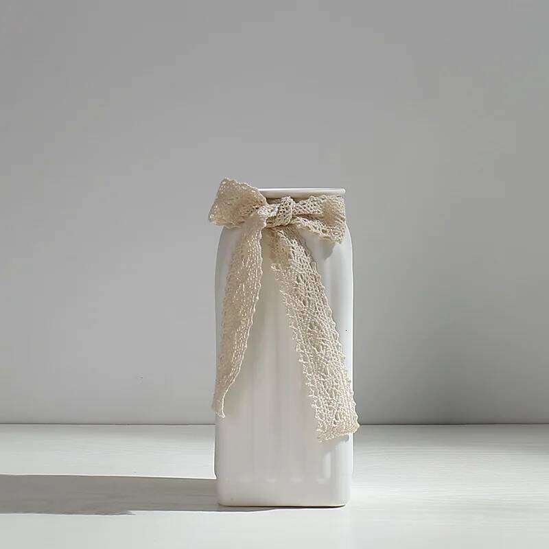 Literary White Fresh Dried Vase Ceramic Hydroponic Flower Arrangement Device Starry Sky Living Room Modern Ornament Decor C260116