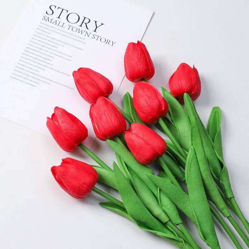 20pcs/3pc/5pc/10pc Silicone Artificial Tulip Bouquet with Stems for Home Wedding Decoration C260116