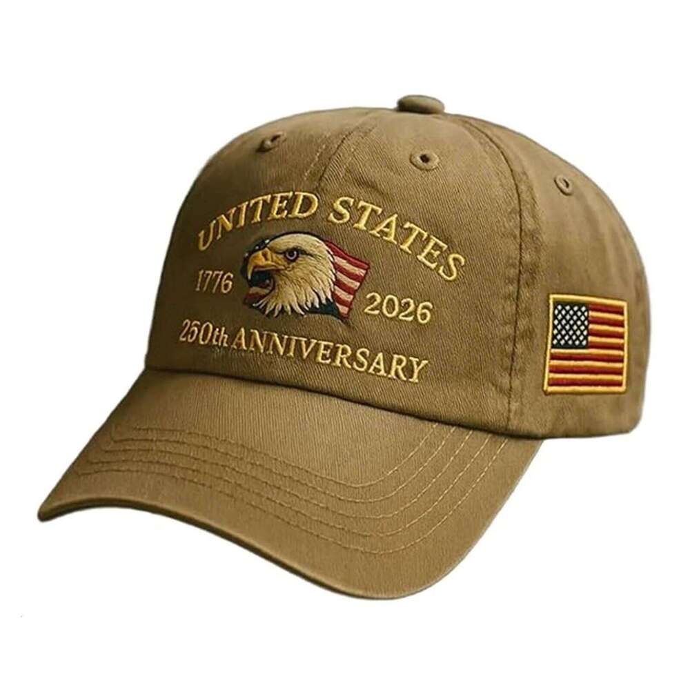 US 250th Anniversary Soft Embroidery Peak Cap Breathable Retro Printed Baseball Hat for Activities Hiking Camping Picnic Y260115