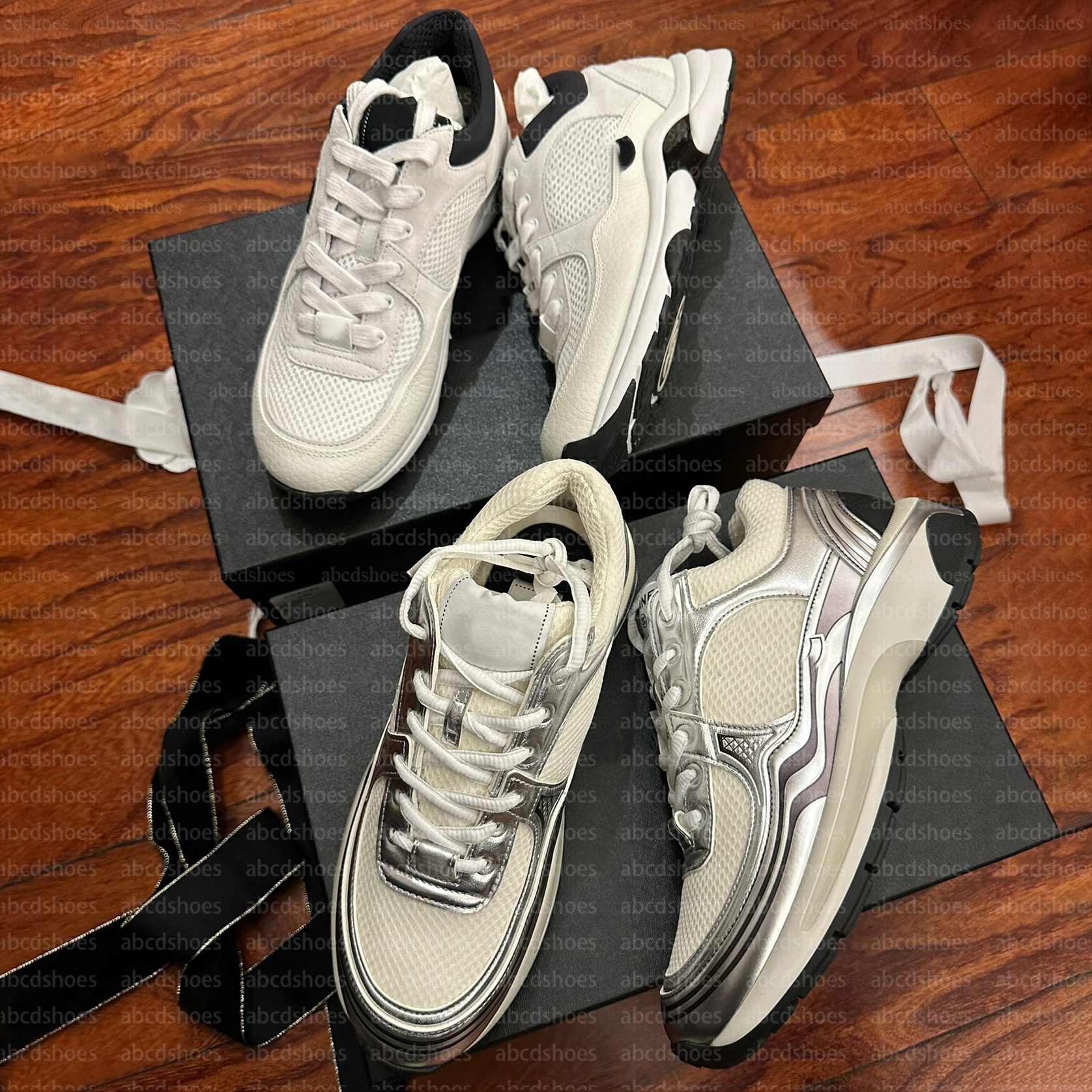 Designer Sneakers Shoes Leather Sport Runner Lace Up Running shoes Shoe Calfskin Nylon Reflective New Fabric Suede Effect Sneakers platform sneaker size 35-45