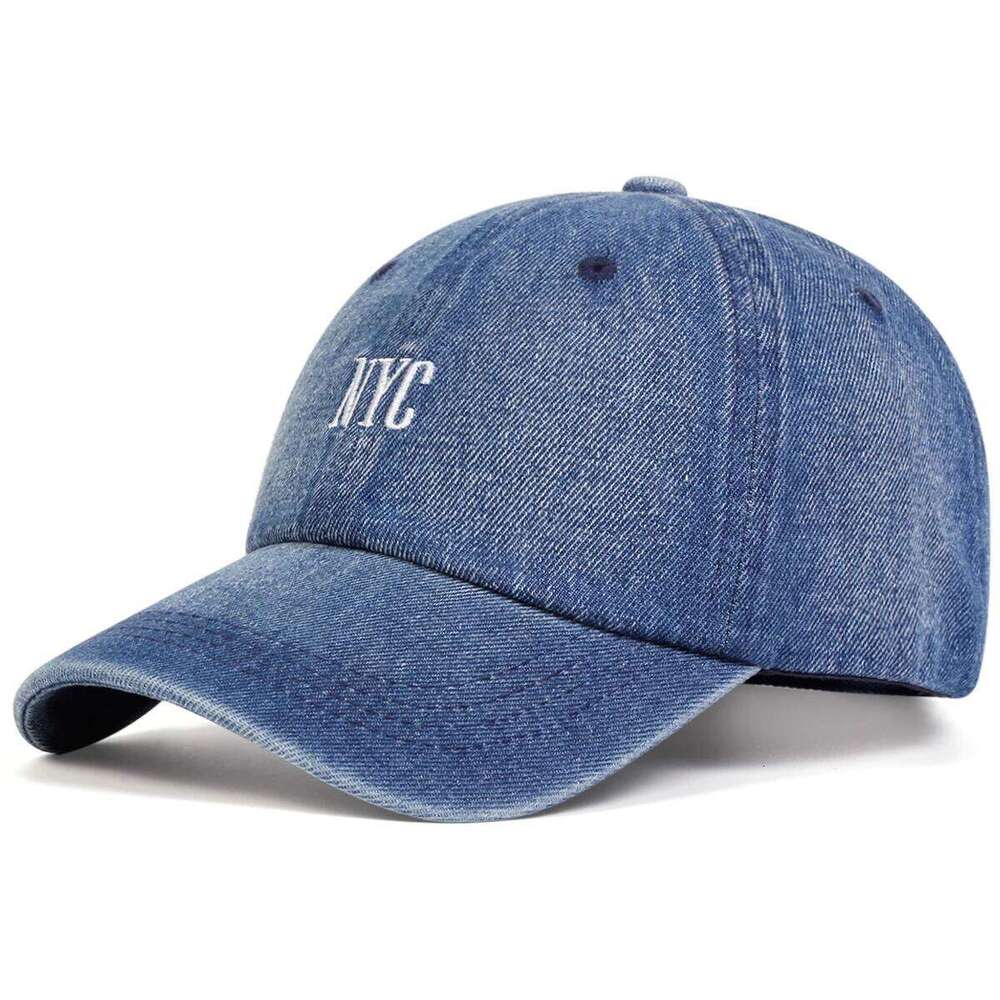 1piece Unisex NYC Letter Embroidery Denim Baseball Cap Outdoor Adjustable Sunscreen Leisure Hat Spring Autumn Travel Vacation Y260115