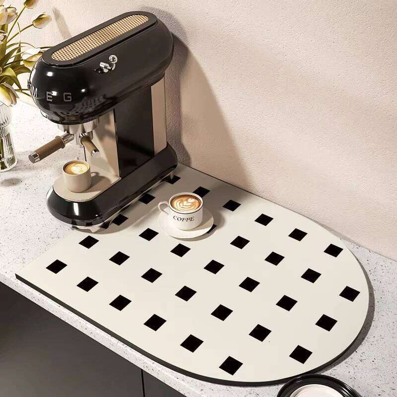 Nordic Kitchen Countertop Draining Arched Coffee Machine Pad, Dish And Bowl Anti-Slip Drying Mat, Home Decoration