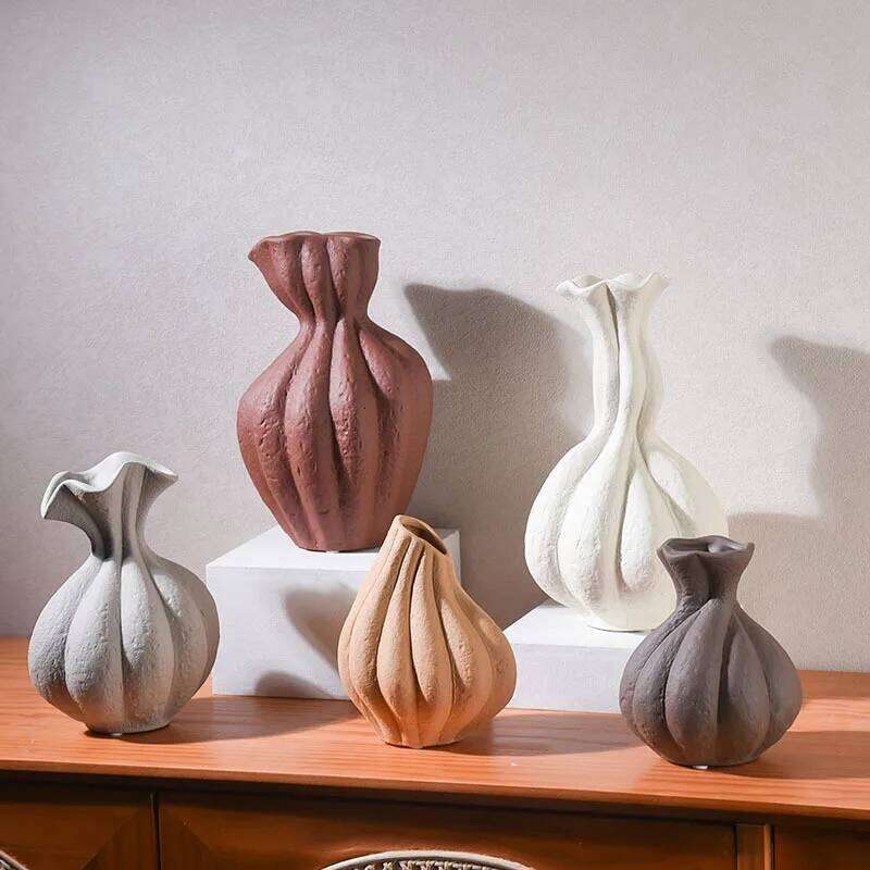 Room Art Ceramic Desktop Flower Arrangement Vases Home Decor Ornaments Soft Decoration Matching C260116