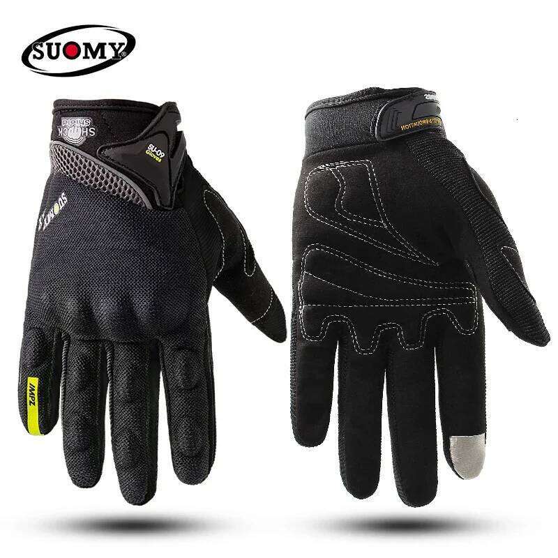 SUOMY Breathable Full Finger Racing Motorcyclist Quality Stable Riding Wearable Motorcycle Gloves Size S-XXL Black Y260115