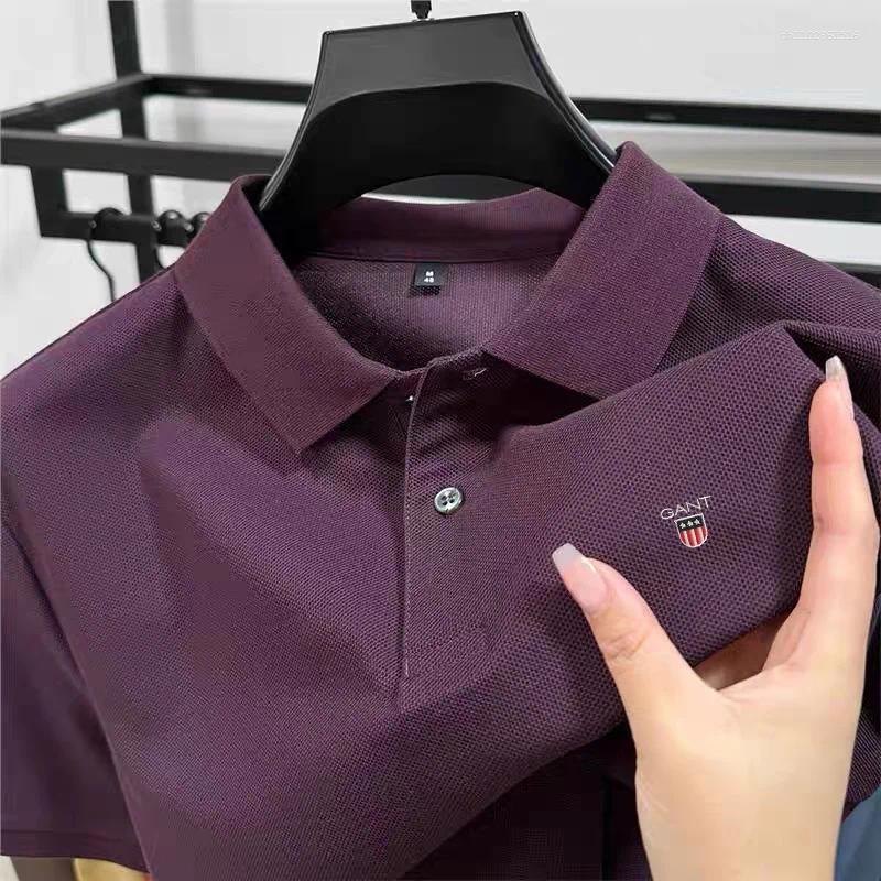 Men's Polos 2026 Summer Fashionable Short Sleeved Business Casual Comfortable Breathable Polo Shirt High-end Design Exquisite Embr