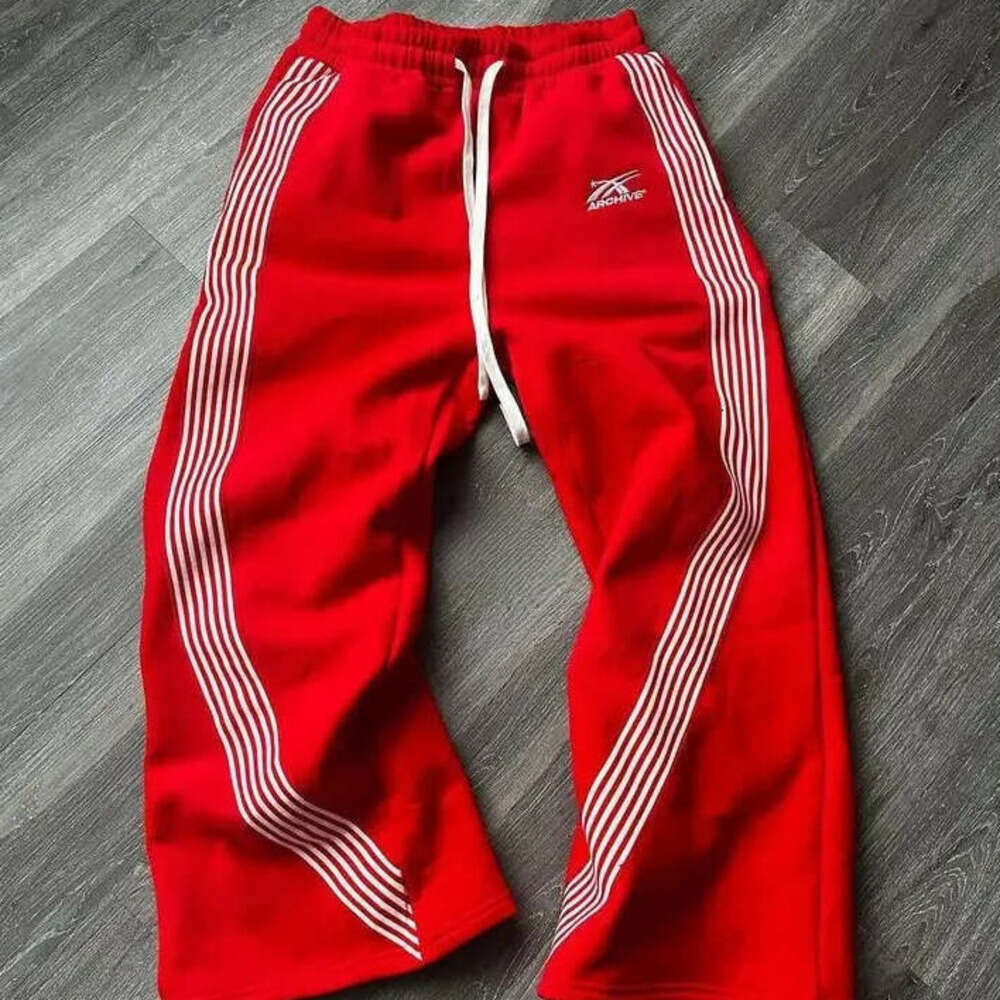 Men's Joggers Harajuku Retro men joggers Cherry Blossom Embroidery Loose Sports Casual Fashion Wide Leg Pantss clothing printed