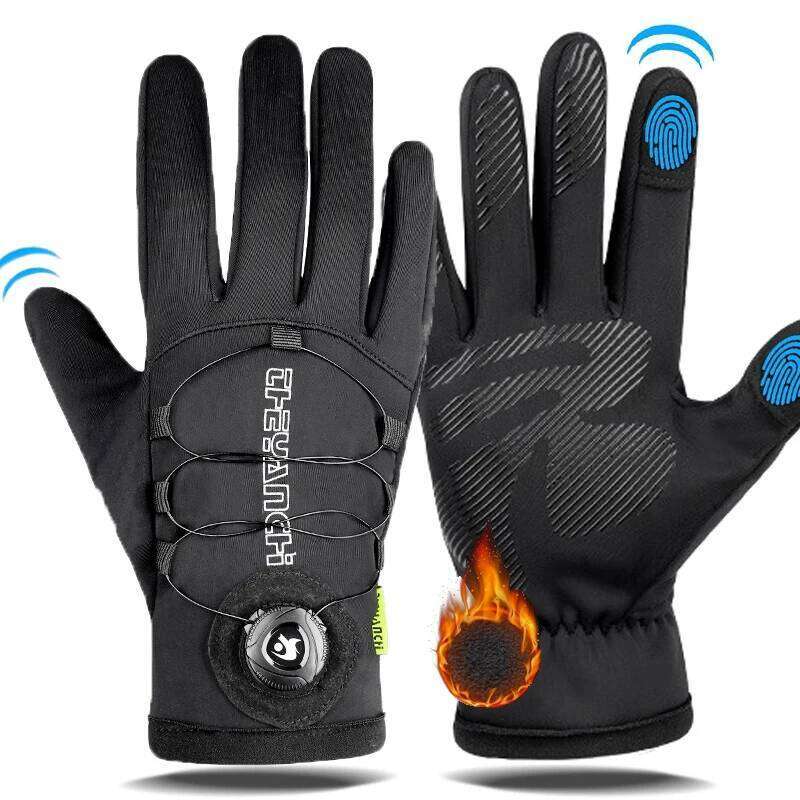 Men Winter Warm Gloves,Thickened Windproof&Cold Proof Sports,Knob Adjustment for Elasticity,Touchscreen Skiing, ycling,Sled Y260115