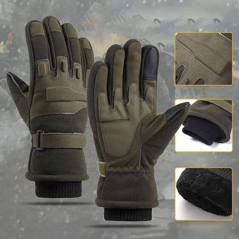 Tactical Cycling Men Women Touch Screen Protective Mat Warm Skiing Motorcycle Anti-Slip Training Fitness Thick Gloves Y260115
