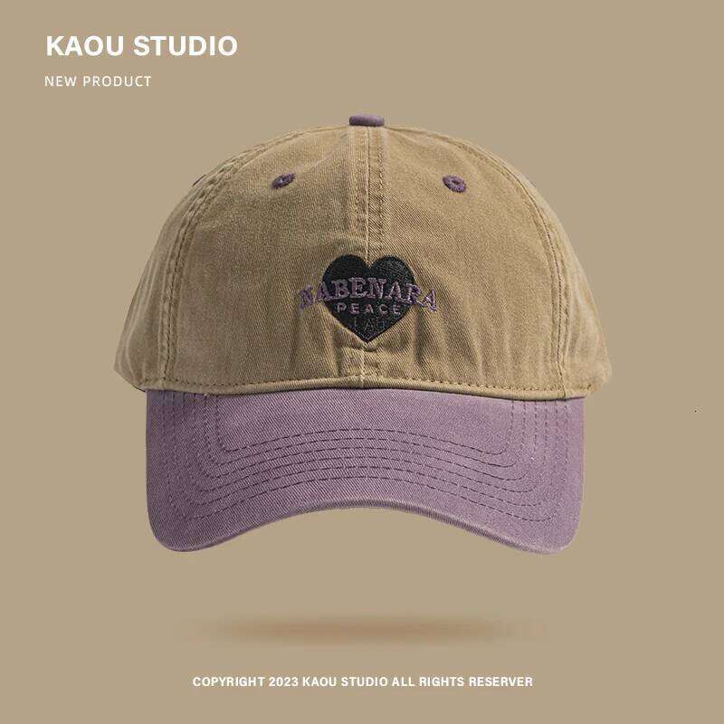 Korean Retro Love Embroidery Color Matching Baseball Caps Women Summer and Autumn Travel Sunscreen Casual Versatile Men's Hat Y260115