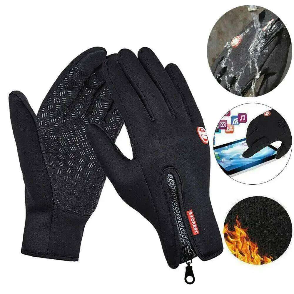 Outdoor Warm Cycling Splash-proof Non-Slip Touchscreen Mitten Sport Windproof Waterproof Gloves Skiing Y260115