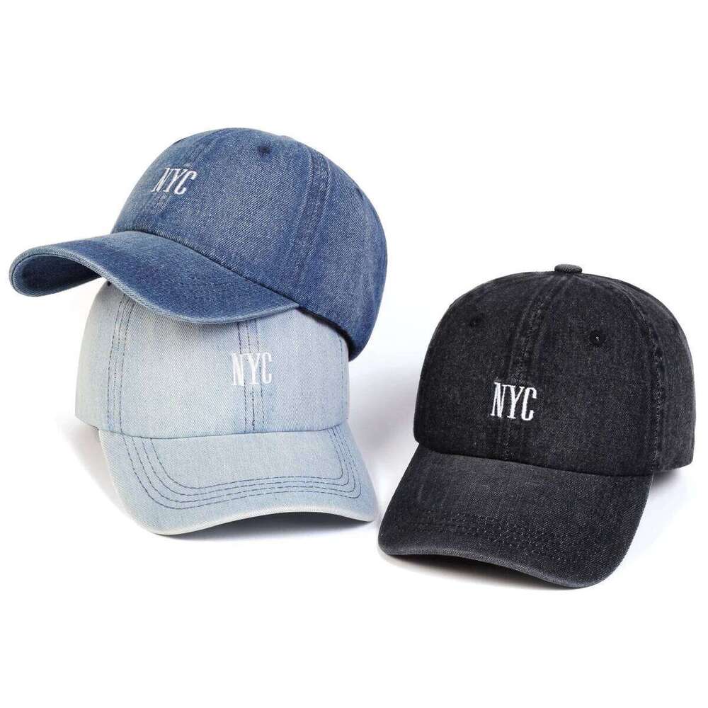 1piece Unisex NYC Letter Embroidery Denim Baseball Cap Outdoor Adjustable Sunscreen Leisure Hat Spring Autumn Travel Vacation Y260115