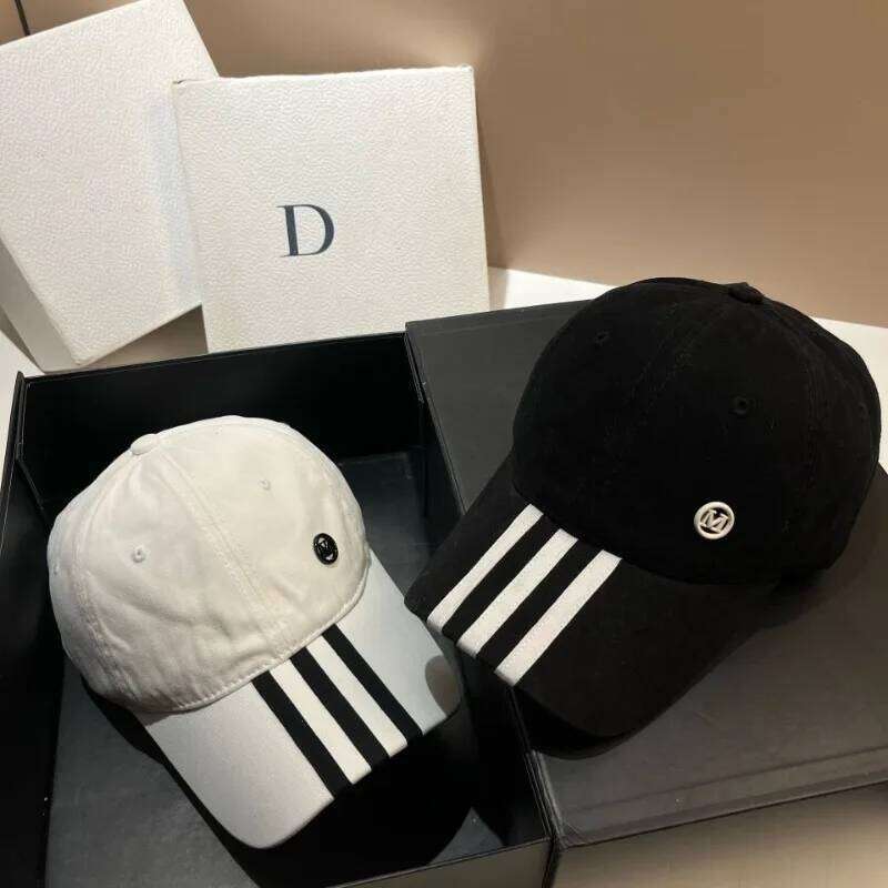 Black White Contrast Baseball Caps with Letter M Designer Adjustable Snapback for Men Women Outdoor Sport Casual Sun Hat Y260115