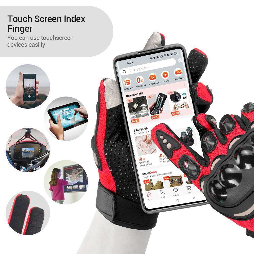 New Men Motorcycle Hard Knuckle Touch Screen Women Motorbike Breathable Full Finger Motocross Gloves Moto Accessories Y260115