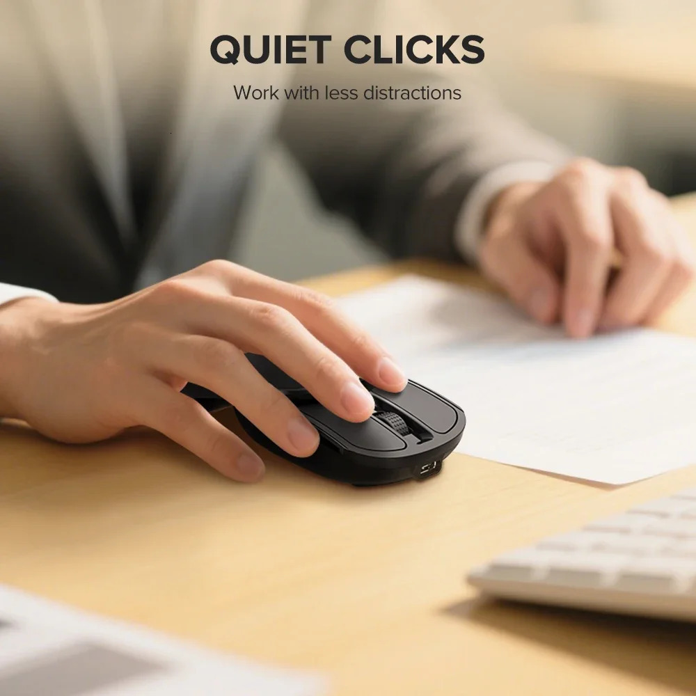 Delux Pocket Folding Mouse Wireless 24G Bluetooth52 Silent Click Portable Ultra-light 55g for Tablet Computer PC Mice 260112