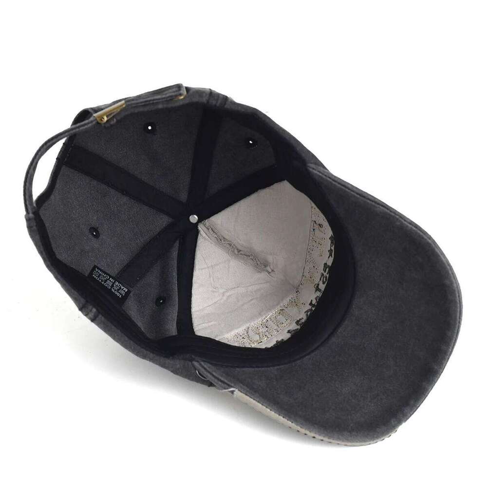 Unisex Vintage Baseball Cap Washed Cotton Black Letter Embroidery Hat for Men Women Casual Outdoor Sports Y260115