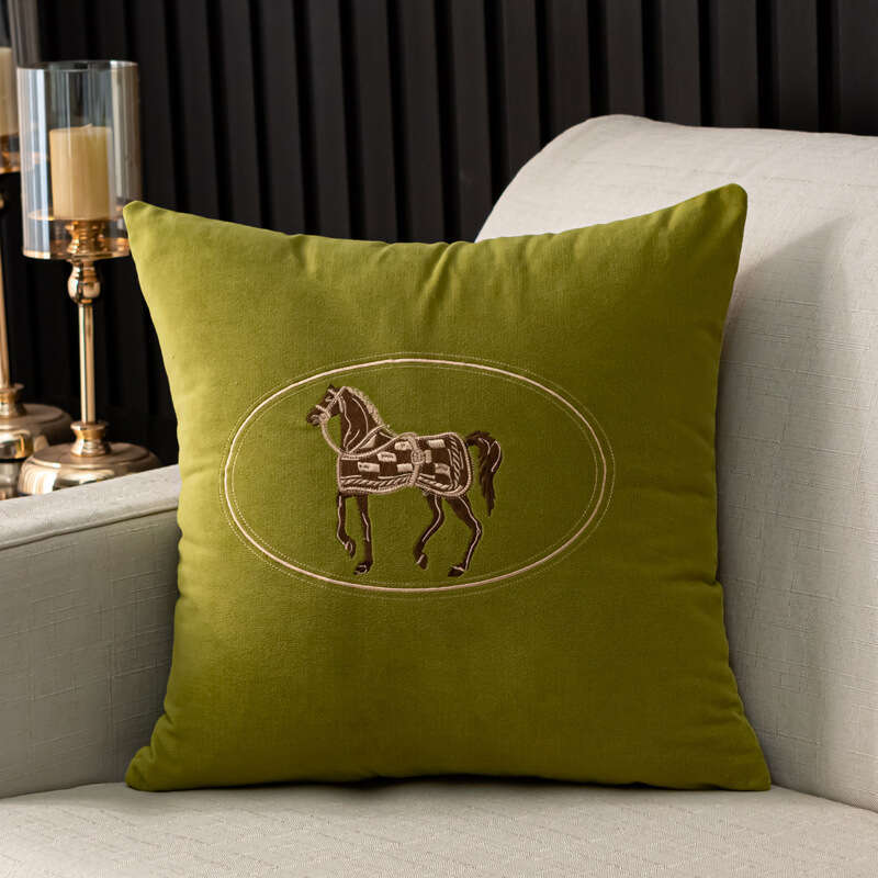 Decorative Square Cushion Chenille Embroidered Soft Plush Pillow for Living Room Couch Home Decor Bedroom Bedding Waist Support Ornament Pillowcase