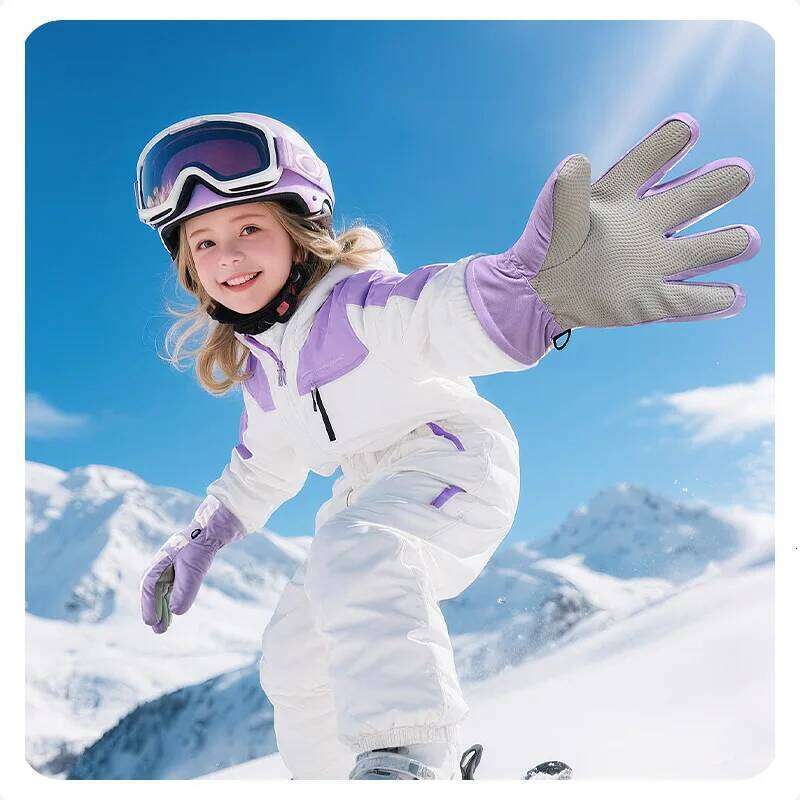 Children Winter Warm Cartoon Ski Gloves Thickened Fleece Waterproof Anti-slip for Kids Cycling Sports Ice Skating Skateboarding Y260115