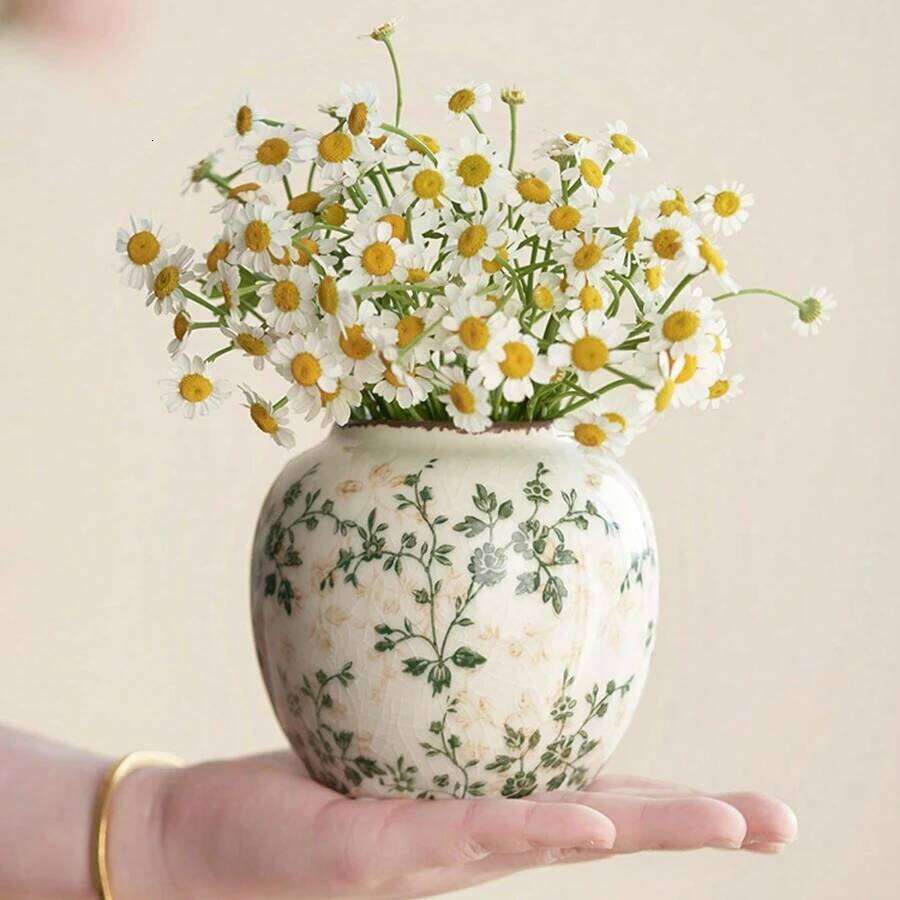 Ice Crackle Ceramic Handmade Vase Bohemian Art Home Decoration Suitable Fresh/Dry Flower Display For Living Rooms Offices C260116