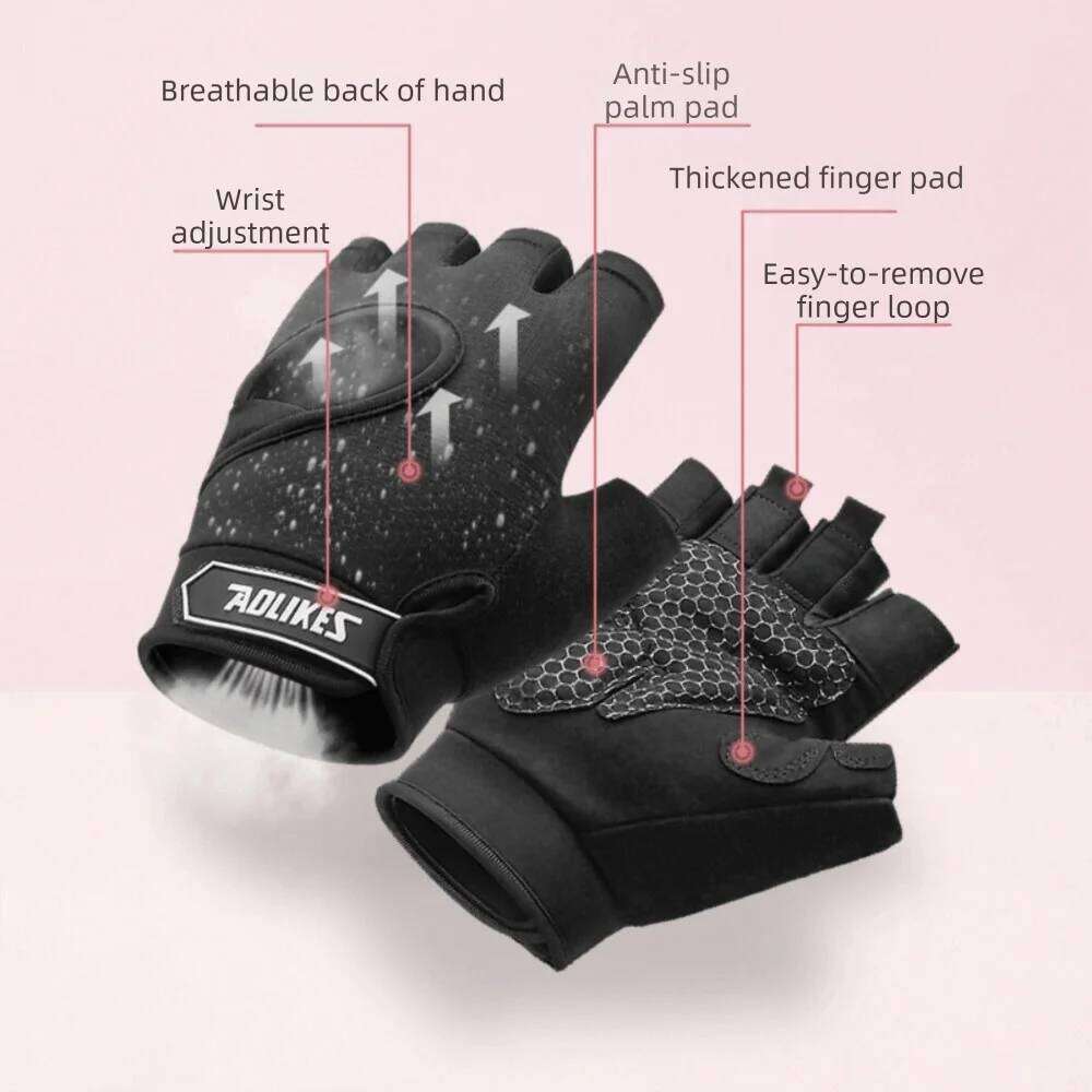 Fashion Nylon Protective Fitness Wear-resistant Half-finger Yoga Gloves Non-slip Breathable Thickened Palm Pads Women Men Y260115