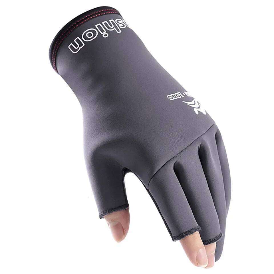Outdoor Angling Winter Fishing Men's Women Cycling Warm Anti-Slip for Sports Touch Screen Two Fingers Cut Gloves Y260115